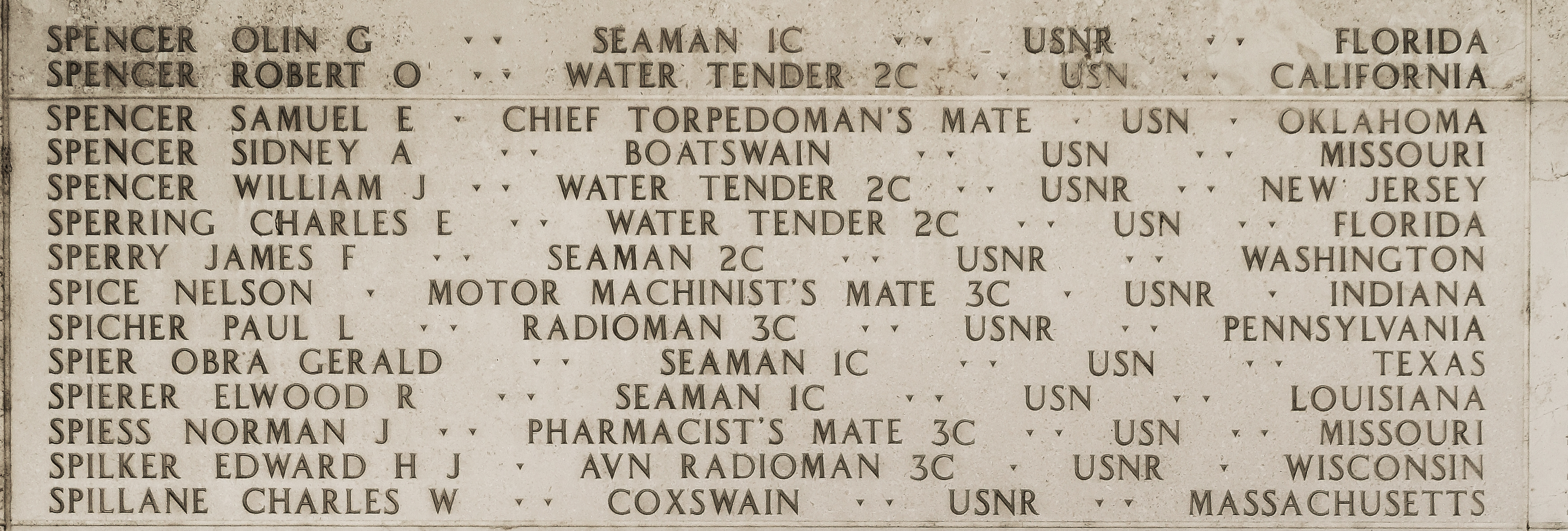 Norman J. Spiess, Pharmacist's Mate Third Class